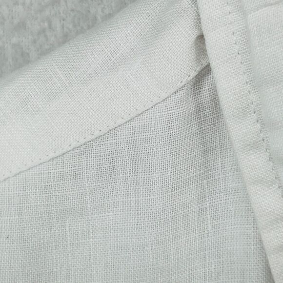 BOWEN & WRIGHT Shirt Mens M 100% Linen Button Up Long Sleeve Summer Woven White - Picture 8 of 13